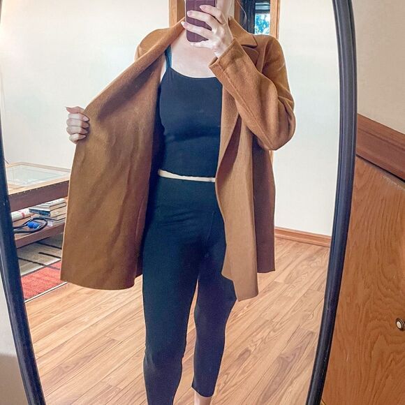 Theory Sileena Winsome 2 Wool Wrap Jacket Camel L - Picture 4 of 9